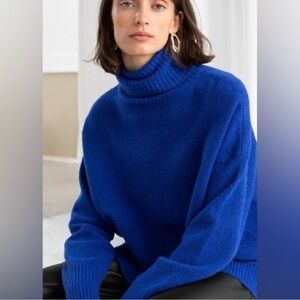 Blue “& Other Stories” Oversized Turtleneck Sweater - Size Small